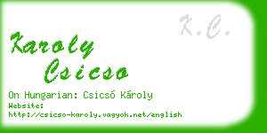 karoly csicso business card